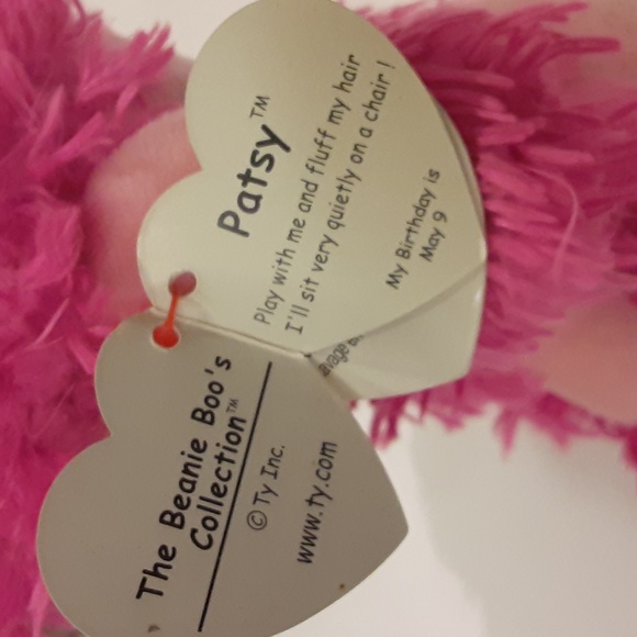 "Patsy" Poodle TY Beanie Boo, 2016, 6", Glittery big eyes, Pink, Poly/Plastic - Picture 9 of 11